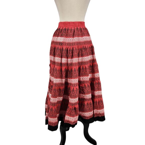 Prince Garments Folk-Inspired Printed Midi Skirt - Boho Western Country Feminine - Picture 4 of 6